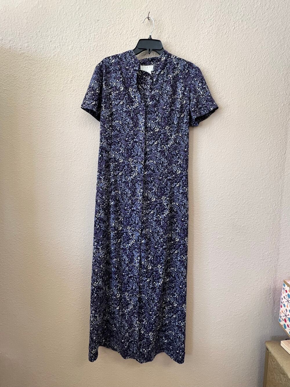 Vintage 90s Norton McNaughton floral maxi dress size L
